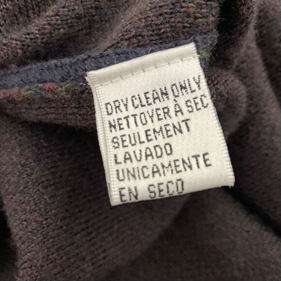 Vtg. Evan Picone wool blend Paisley Button up Cardigan Sweater Women’s  M Navy - Picture 4 of 9